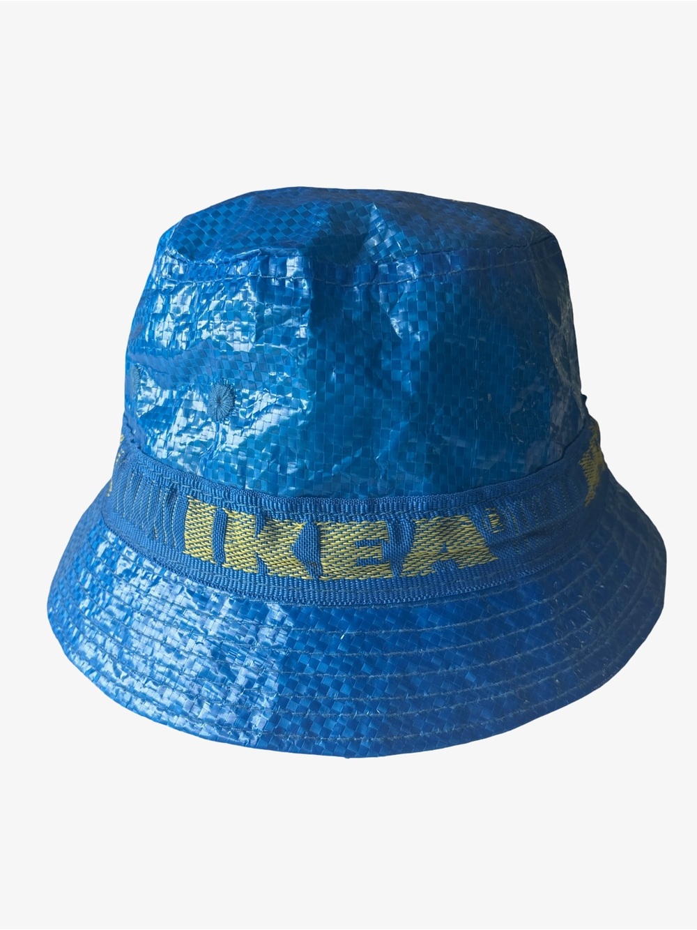 IKEA Blue Bucket Hat with Yellow Logo Band